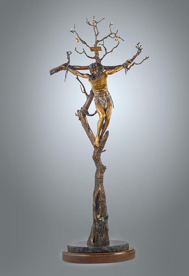 Christ of the Holy Cross a bronze sculpture by James Muir Allegorical Sculpture Artist