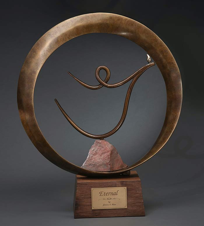 Eternal a bronze sculpture Allegory for the city of Sedona by James Muir bronze allegorical artist