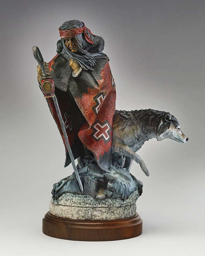Good Shepherd a Bronze Civil War Sculpture Allegory by James Muir