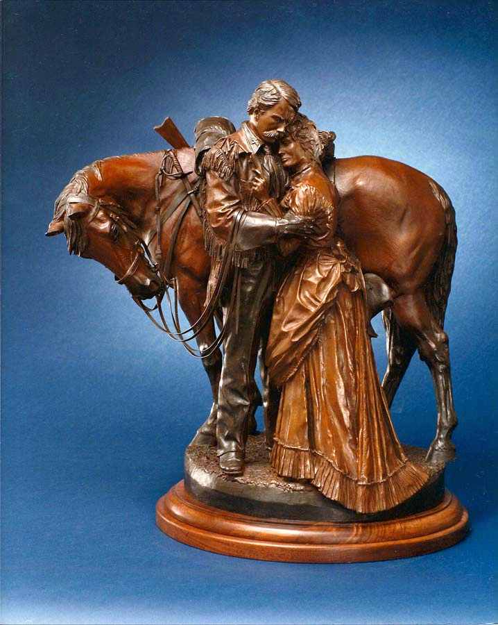The Last Embrace a Bronze Indian War Sculpture by James Muir Bronze