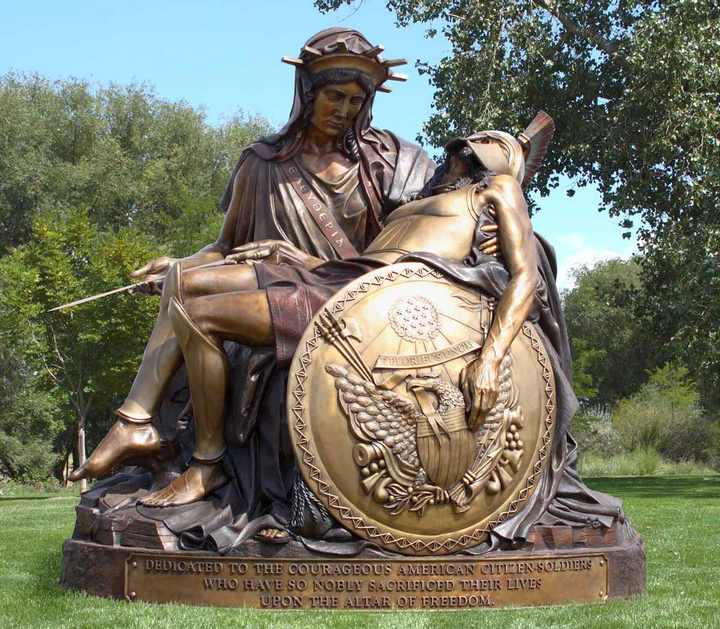 The American Pieta a monumental bronze sculpture allegory by James Muir Sculptor