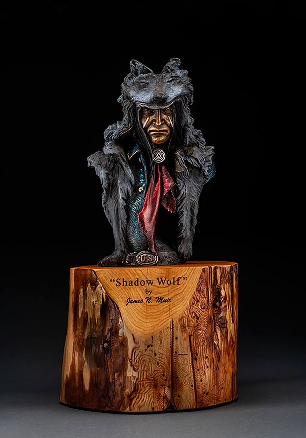 Shadow Wolf a Bronze Sculpture by James Muir