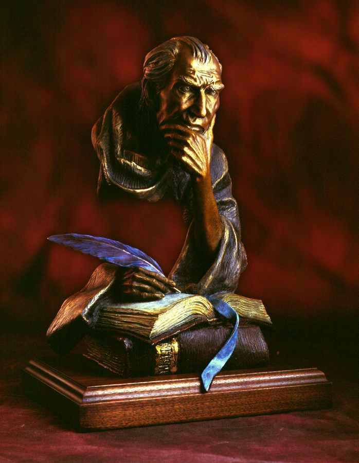 The Judge Vignette a Bronze Sculpture Allegory by James Muir