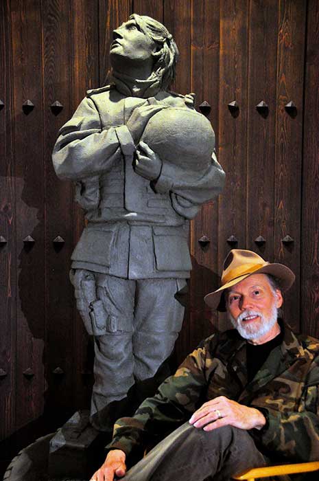James Muir with life-size clay