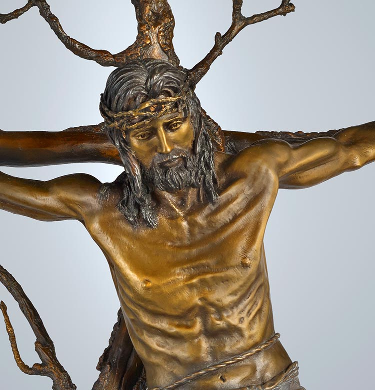 Christ of the Holy Cross a bronze sculpture by James Muir Allegorical Sculpture Artist