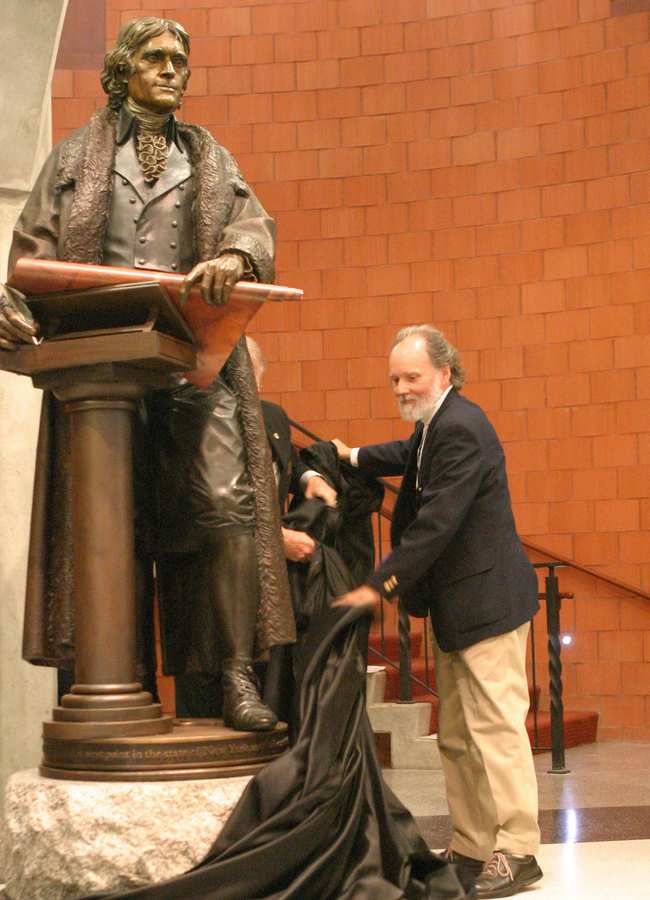 Thomas Jefferson - 1802 life-size bronze sculpture for West Point Library by James Muir